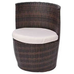 vidaXL Patio Bistro Set Patio Round Table Set Conversation Set Rattan