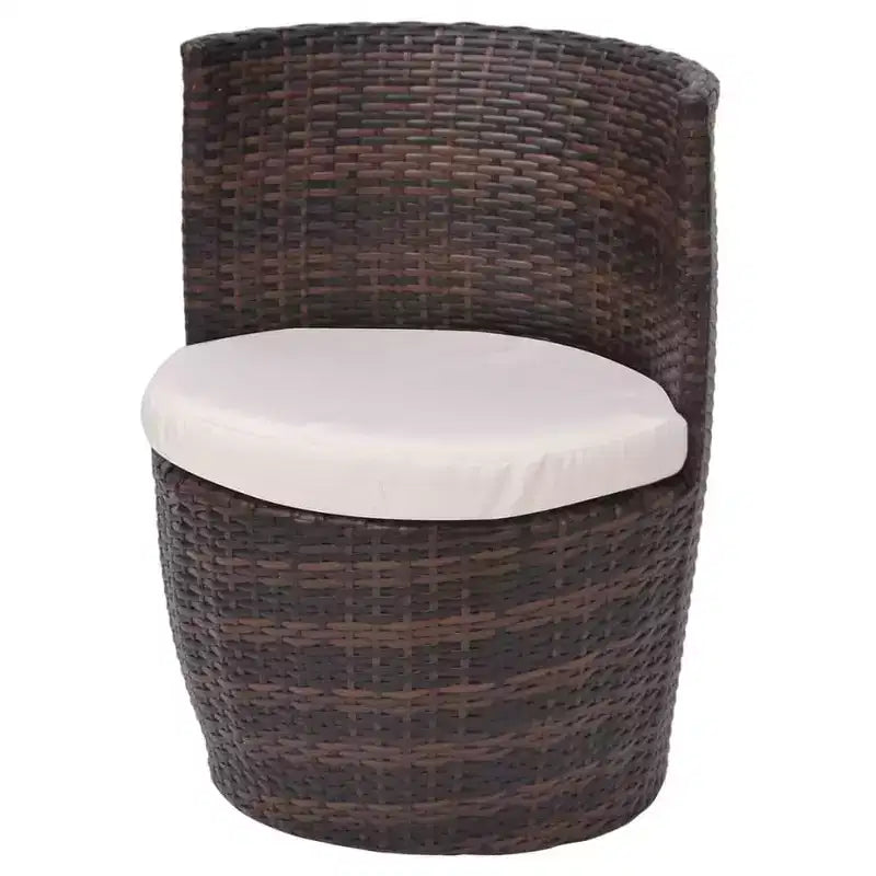 vidaXL Patio Bistro Set Patio Round Table Set Conversation Set Rattan
