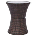 vidaXL Patio Bistro Set Patio Round Table Set Conversation Set Rattan