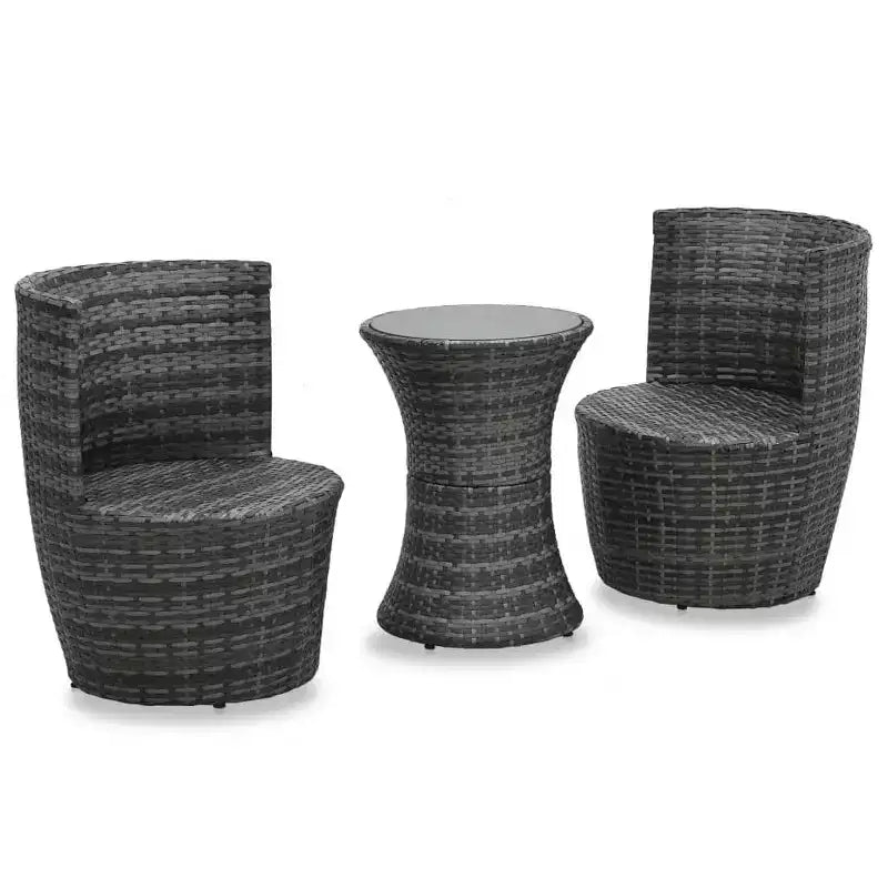 vidaXL Patio Bistro Set Patio Round Table Set Conversation Set Rattan