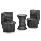 vidaXL Patio Bistro Set Patio Round Table Set Conversation Set Rattan