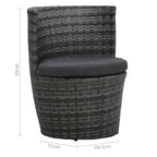 vidaXL Patio Bistro Set Patio Round Table Set Conversation Set Rattan