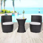 vidaXL Patio Bistro Set Patio Round Table Set Conversation Set Rattan