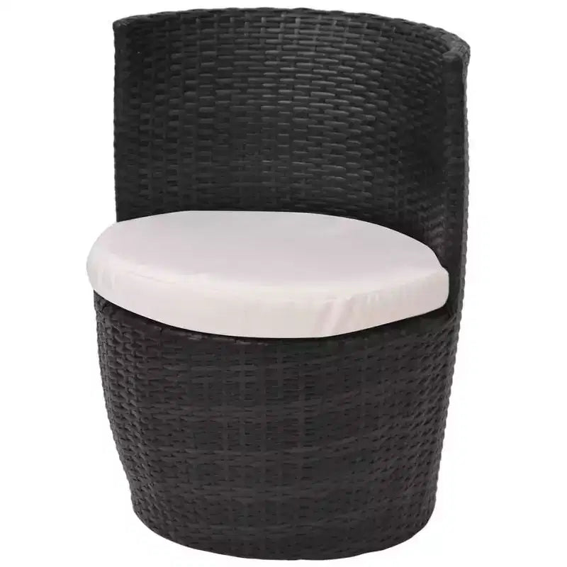 vidaXL Patio Bistro Set Patio Round Table Set Conversation Set Rattan