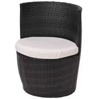 vidaXL Patio Bistro Set Patio Round Table Set Conversation Set Rattan