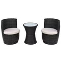 vidaXL Patio Bistro Set Patio Round Table Set Conversation Set Rattan