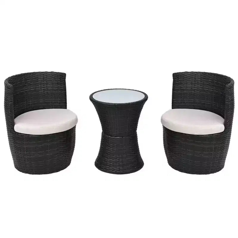 vidaXL Patio Bistro Set Patio Round Table Set Conversation Set Rattan