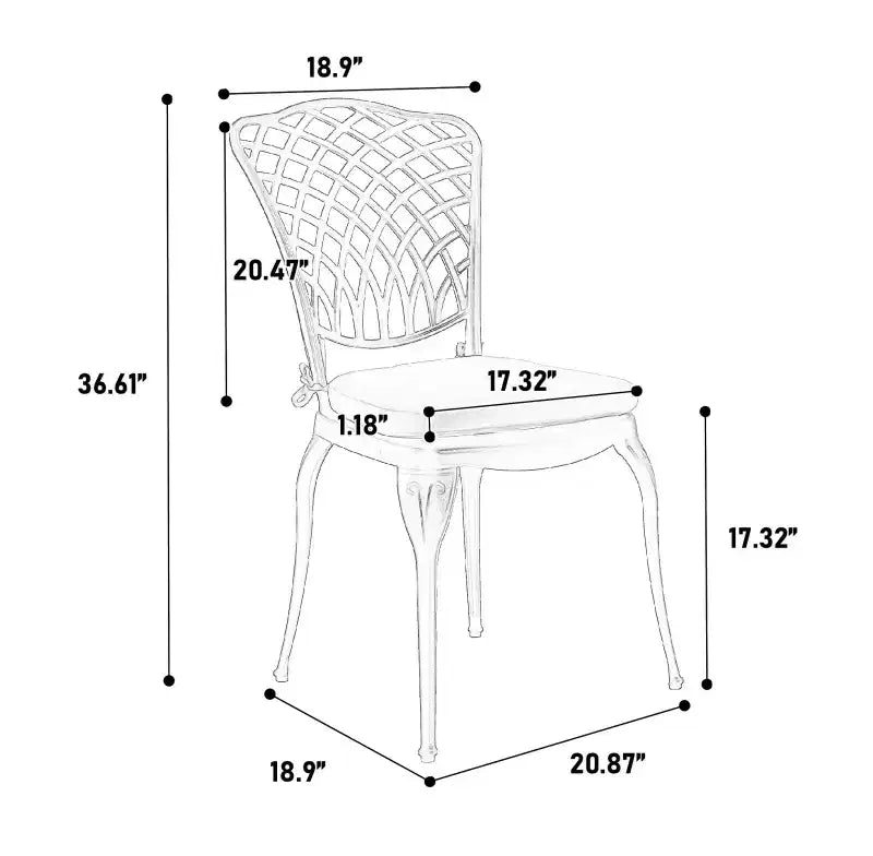 Whisen 3 Piece Patio Rustproof Furniture Sets & Outdoor Aluminum 1 Round Table and 2 Chairs with Soft Cushion