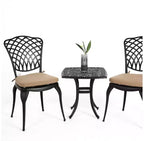 Whisen 3 Piece Patio Rustproof Furniture Sets & Outdoor Aluminum 1 Round Table and 2 Chairs with Soft Cushion