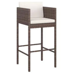 vidaXL Patio Bar Set Outdoor Bistro Set Bar Stool Bistro Table Poly Rattan