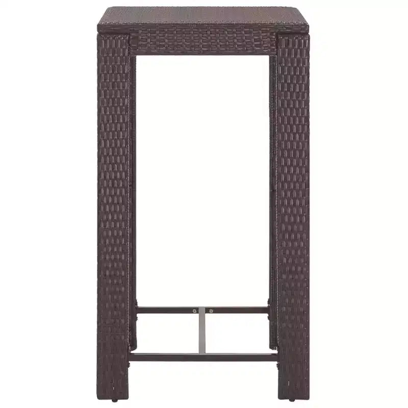 vidaXL Patio Bar Set Outdoor Bistro Set Bar Stool Bistro Table Poly Rattan