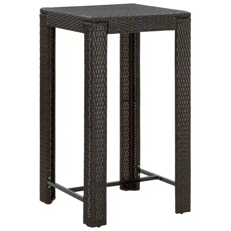 vidaXL Patio Bar Set Outdoor Bistro Set Bar Stool Bistro Table Poly Rattan