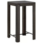 vidaXL Patio Bar Set Outdoor Bistro Set Bar Stool Bistro Table Poly Rattan