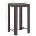 vidaXL Patio Bar Set Outdoor Bistro Set Bar Stool Bistro Table Poly Rattan