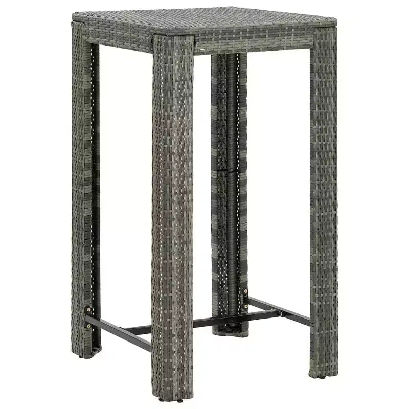 vidaXL Patio Bar Set Outdoor Bistro Set Bar Stool Bistro Table Poly Rattan