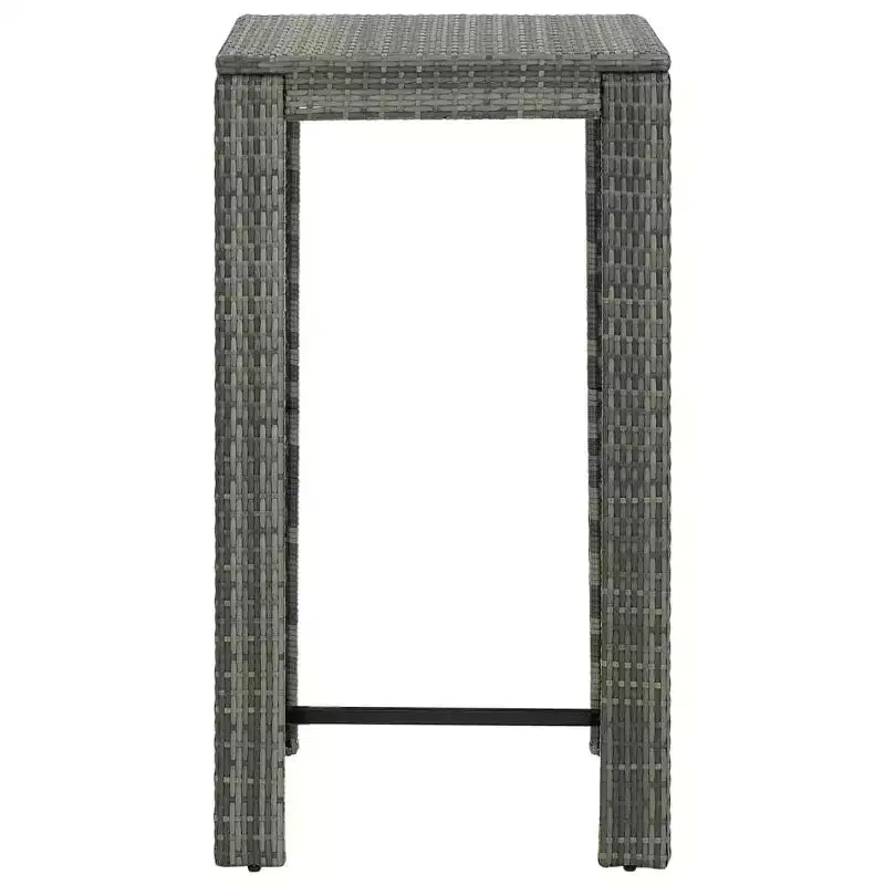 vidaXL Patio Bar Set Outdoor Bistro Set Bar Stool Bistro Table Poly Rattan