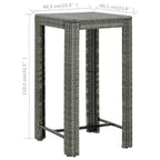 vidaXL Patio Bar Set Outdoor Bistro Set Bar Stool Bistro Table Poly Rattan