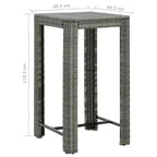 vidaXL Patio Bar Set Outdoor Bistro Set Bar Stool Bistro Table Poly Rattan