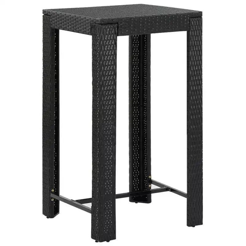 vidaXL Patio Bar Set Outdoor Bistro Set Bar Stool Bistro Table Poly Rattan