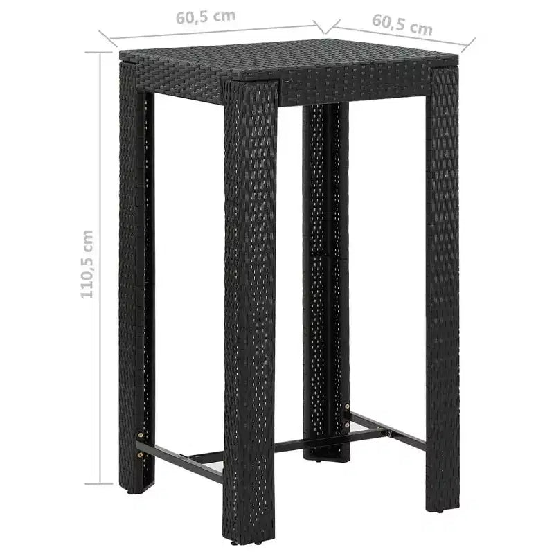 vidaXL Patio Bar Set Outdoor Bistro Set Bar Stool Bistro Table Poly Rattan
