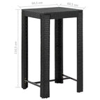 vidaXL Patio Bar Set Outdoor Bistro Set Bar Stool Bistro Table Poly Rattan