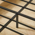 Full/Queen/King Size Wood Platform Bed Frame with Corrugated Accents - ModernLuxe