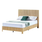 Full/Queen/King Size Wood Platform Bed Frame with Corrugated Accents - ModernLuxe