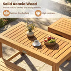 Costway 3PCS Patio Rectangular Table and Stools Set with Hidden Storage Space for Balcony