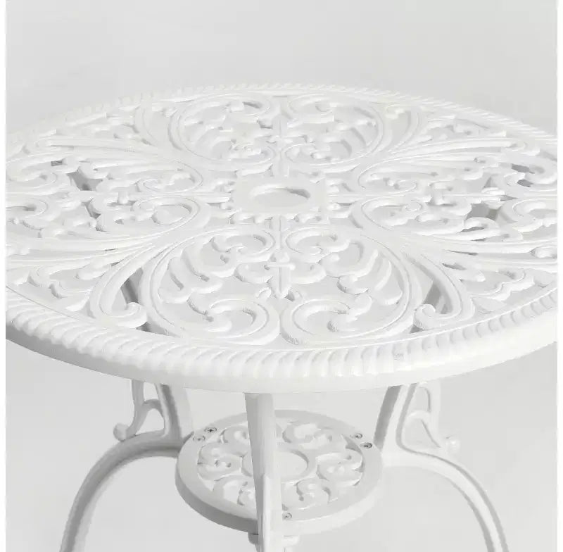 Whisen 3 Piece Patio Rust-Resistant Furniture Sets, Outdoor Aluminum 1 Round Table and 2 Chairs with Umbrella Hole