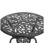 Whisen 3 Piece Patio Rust-Resistant Furniture Sets, Outdoor Aluminum 1 Round Table and 2 Chairs with Umbrella Hole