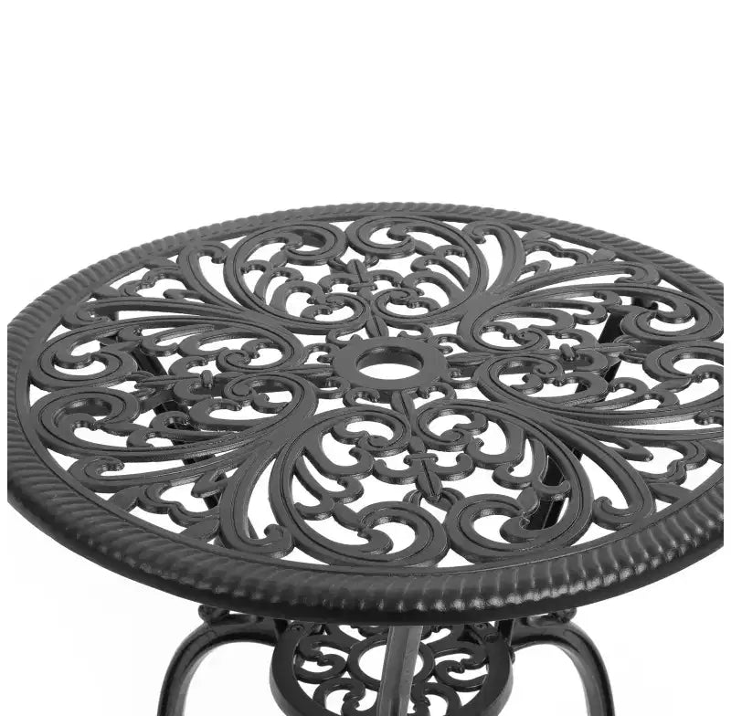 Whisen 3 Piece Patio Rust-Resistant Furniture Sets, Outdoor Aluminum 1 Round Table and 2 Chairs with Umbrella Hole