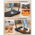 KRISRATE 3-in-1 3.5HP Walking Pad Treadmill w/ Foot Massage & Handle Bar, DualSided Compact Walking Pad, Foldable Treadmill for Home Gym