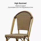 PURPLE LEAF French Bar Stool Set of 2 Patio Bar Stools with Back Rattan Chairs Wicker Bar Stool with Footrest Kitchen Island Stools Outdoor Barstool