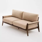 Christopher Knight Home Sneha Modern 74 3-Seater Wooden Velvet Upholstered Sofa