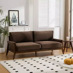 Christopher Knight Home Sneha Modern 74 3-Seater Wooden Velvet Upholstered Sofa