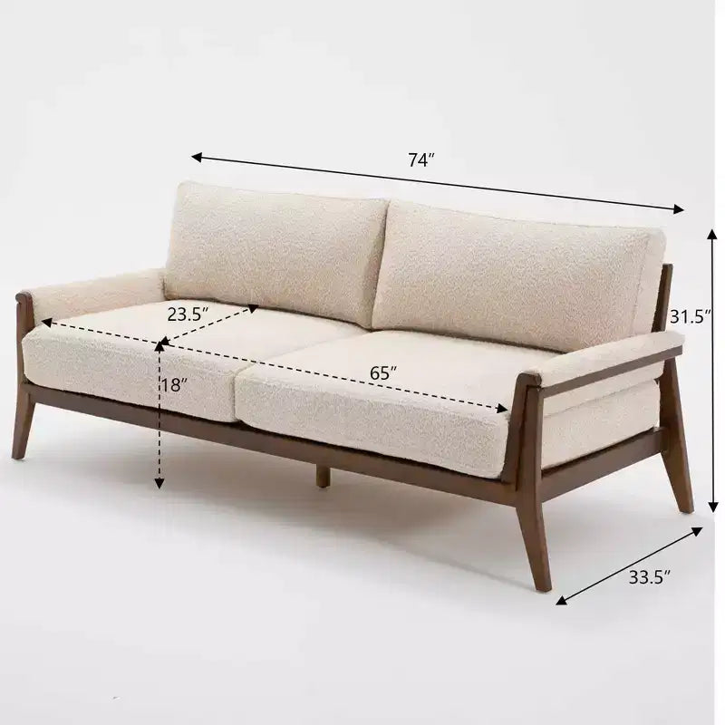 Christopher Knight Home Sneha Modern 74 3-Seater Wooden Velvet Upholstered Sofa