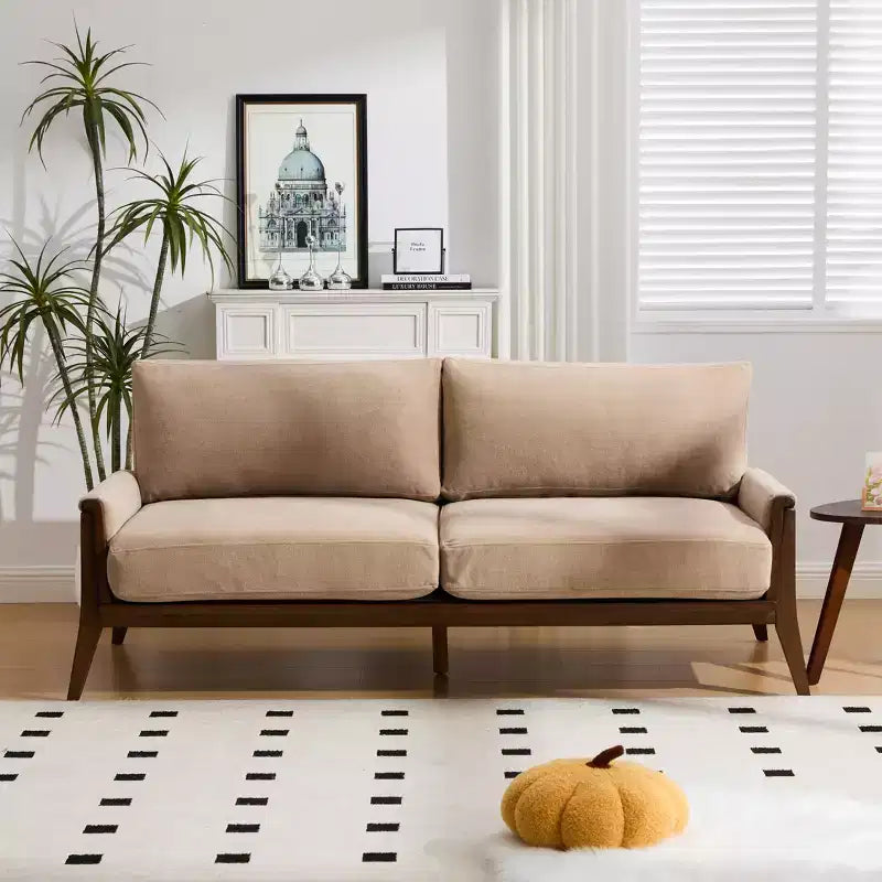 Christopher Knight Home Sneha Modern 74 3-Seater Wooden Velvet Upholstered Sofa
