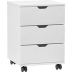 MAYEERTY 3 Drawers Vertical Filing Cabinet with Rolling Wood Mobile File Cabinets for Living Room White