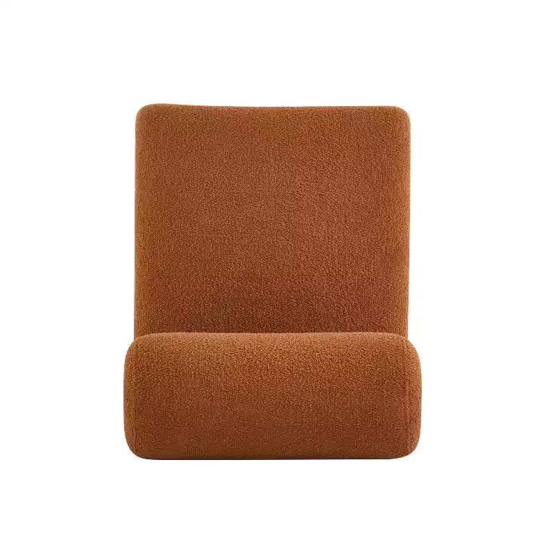 Modern Boucle Lounge Chair with Solid Wood Frame and Rolled Backrest, Soft Upholstery, for Various Rooms
