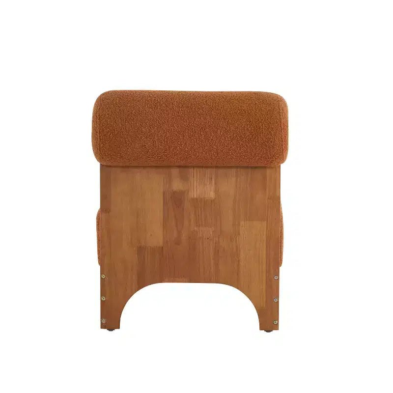 Modern Boucle Lounge Chair with Solid Wood Frame and Rolled Backrest, Soft Upholstery, for Various Rooms