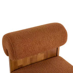 Modern Boucle Lounge Chair with Solid Wood Frame and Rolled Backrest, Soft Upholstery, for Various Rooms