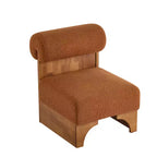 Modern Boucle Lounge Chair with Solid Wood Frame and Rolled Backrest, Soft Upholstery, for Various Rooms