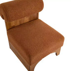 Modern Boucle Lounge Chair with Solid Wood Frame and Rolled Backrest, Soft Upholstery, for Various Rooms