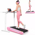 KRISRATE Walking Pad, 2 in 1 Under Desk Treadmill for Home Office, 2.5 HP Mini Compact Walking Treadmill, Installation-Free, Unique Lighting Design