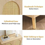 4-Tier Rattan Shoe Cabinet with Adjustable Shelf for Entryway, Freestanding Shoe Rack for Living Room, Dining Room