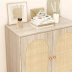 4-Tier Rattan Shoe Cabinet with Adjustable Shelf for Entryway, Freestanding Shoe Rack for Living Room, Dining Room