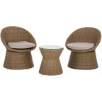 Drew Swivel Bistro Set - Indoor/Outdoor - PAT7544 - Natural/Taupe - Safavieh