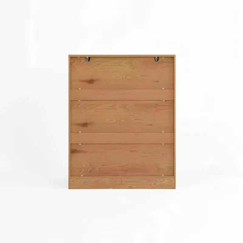 JVNOXK Four-tier shoe rack, freestanding wooden shoe cabinet, featuring two white cabinet doors and adjustable shelves, ideal for entryways