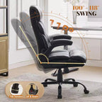 Office Desk Chair, 500 LBS Big and Tall Executive Chair with Footrest, 90-155 Recline Leather Gaming Chair