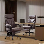 Office Desk Chair, 500 LBS Big and Tall Executive Chair with Footrest, 90-155 Recline Leather Gaming Chair